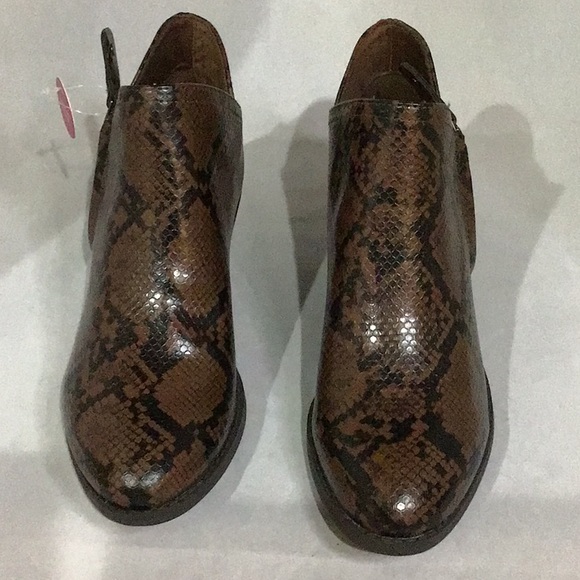 SO Angelfish Brown Faux Snakeskin Ankle Boots - Picture 7 of 10